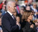 Juntos por primera vez tras la derrota electoral de ella: Honran a veteranos Joe Biden y Harris
