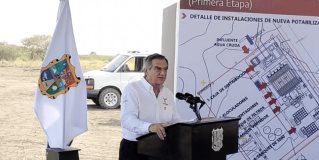 Encabeza el gobernador Américo Villarreal la colocación de primera piedra de la Planta Potabilizadora