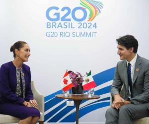 Encuentro bilateral entre Claudia Sheinbaum y Justin Trudeau en la Cumbre del G20