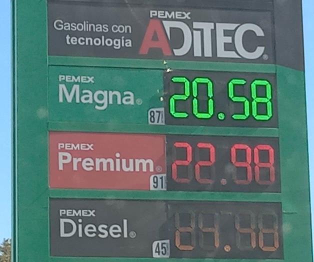 Sube la Magna a $20,58 por litro en Reynosa