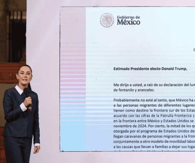 En carta, Sheinbaum responde a Trump sobre aranceles a México En carta, Sheinbaum responde a Trump sobre aranceles a México