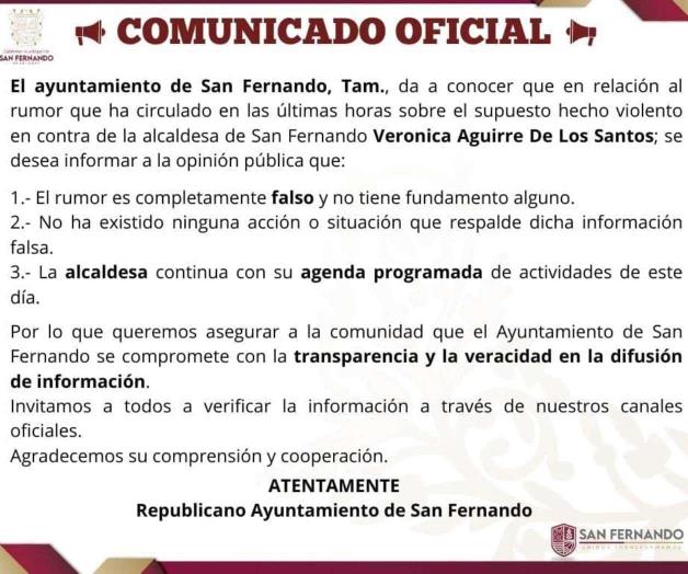 Alcaldesa desmiente ataque en su contra