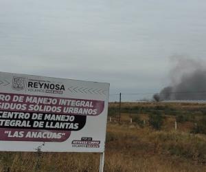 Incendio en basurero Las Anacuas de Reynosa