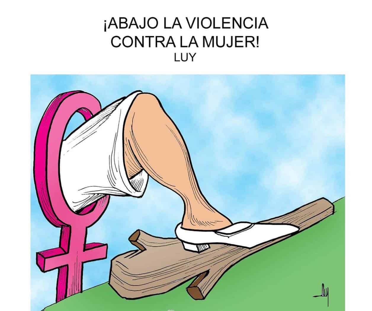 ¡Abajo la violencia contra la mujer!