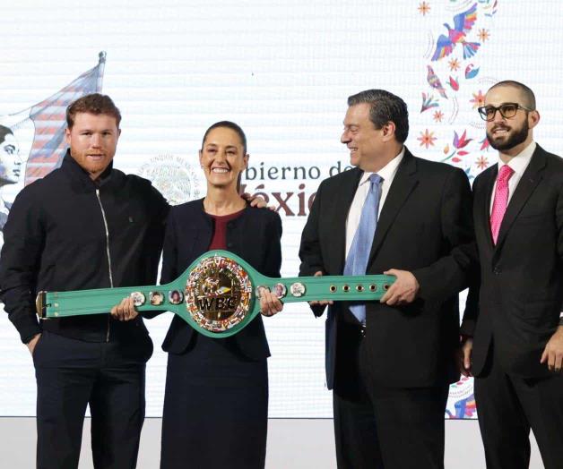 Sorpresiva visita de Canelo &Aacute;lvarez a Claudia Sheinbaum