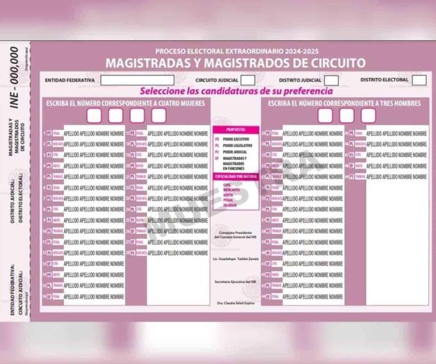 Así serán las boletas para la elección judicial