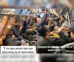 Pasajeros del Metrobús celebran Año Nuevo 2025 compartiendo uvas