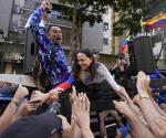 María Corina Machado lidera protesta en Caracas contra Maduro