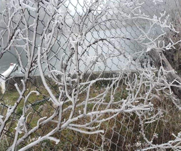 Reportan hielo en Sierra de Santiago