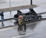 Se quema auto en el bulevar Hidalgo de Reynosa