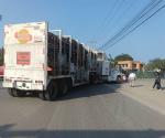 Accidente vial entre tráiler y motociclista en Altamira