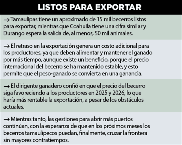 15 mil becerros en espera; frenan exportación de ganado tamaulipeco 15 mil becerros en espera; frenan exportación de ganado tamaulipeco