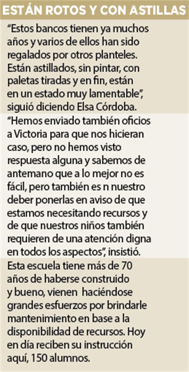 Demandan bancos para alumnos de Escuela Primaria Club 20-30 Demandan bancos para alumnos de Escuela Primaria Club 20-30