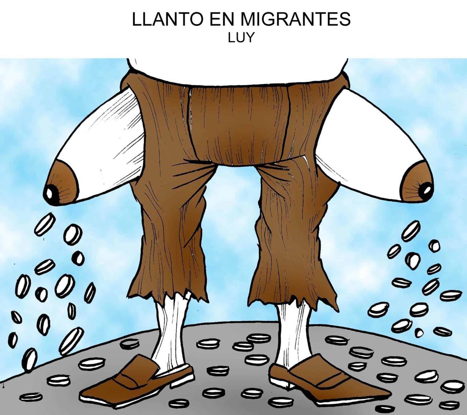 Llanto de migrantes