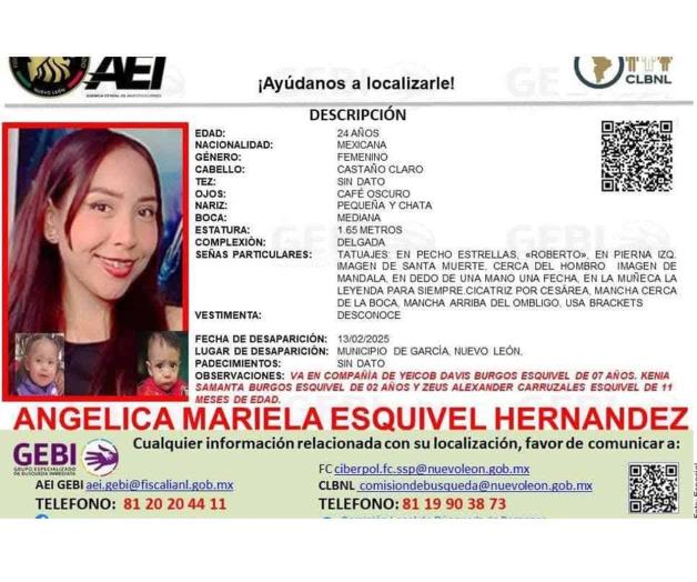 Buscan en Garc&iacute;a a mujer de 23 a&ntilde;os y a sus 3 hijos