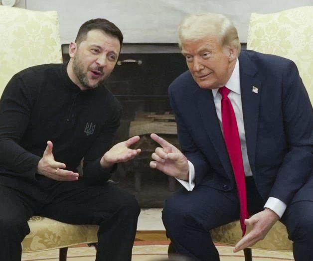 Reprende al l&iacute;der ucraniano por irrespetuoso: Rompen Trump y Zelensky