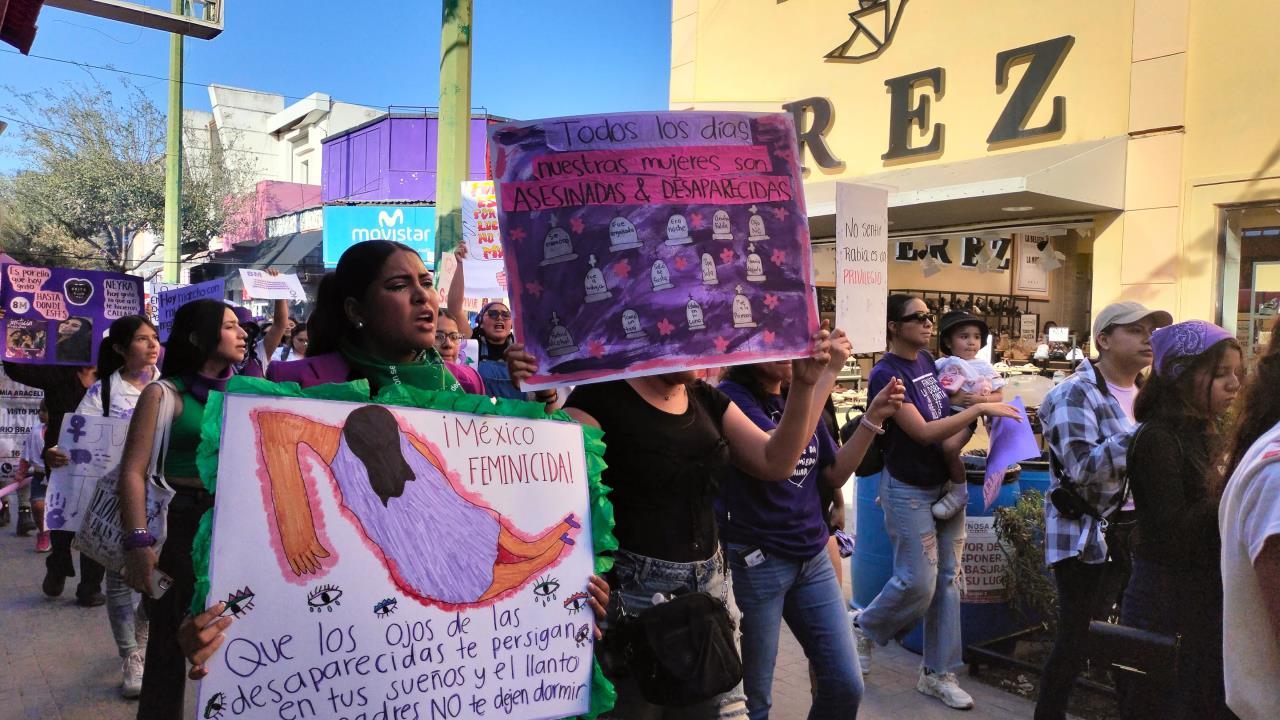 Marchan por justicia e igualdad en 8M Reynosa