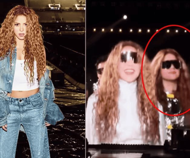 Lo logró, imitadora de Shakira camina a su lado durante concierto Lo logró, imitadora de Shakira camina a su lado durante concierto
