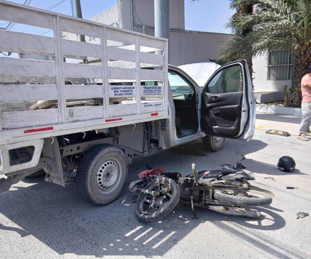 Queda motociclista herido en carretera Queda motociclista herido en carretera