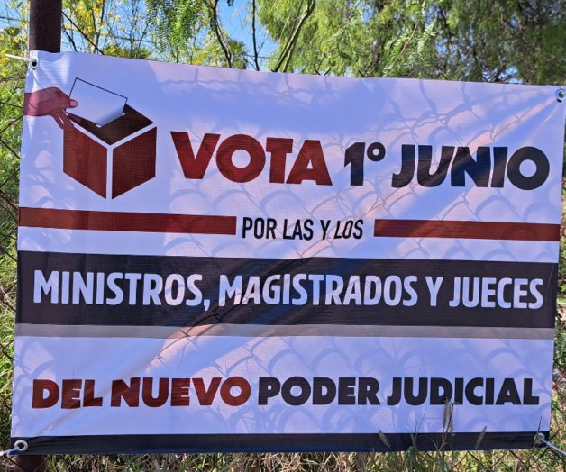 Lonas con mensajes invitan a votar por jueces y magistrados en Reynosa Lonas con mensajes invitan a votar por jueces y magistrados en Reynosa