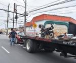 Choca en moto, pero resulta ileso en Colonia Doctores de Reynosa