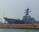 Llegada del USS Gravely al puerto de Veracruz