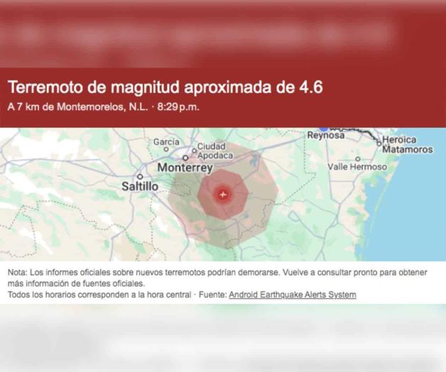 Temblor sorprende a la zona metropolitana de Monterrey Temblor sorprende a la zona metropolitana de Monterrey