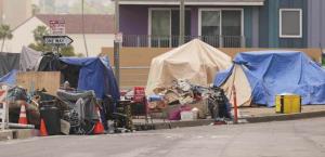 Gobernador de California insta a prohibir campamentos de desamparados