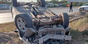 Le dieron ´cerrón´  y termina volcado en Carretera Río Bravo-Reynosa