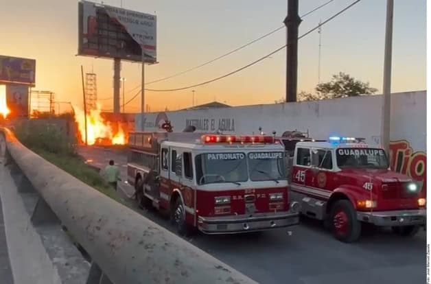 Incendio de 8 horas en toma de gas en Guadalupe, Nuevo León
