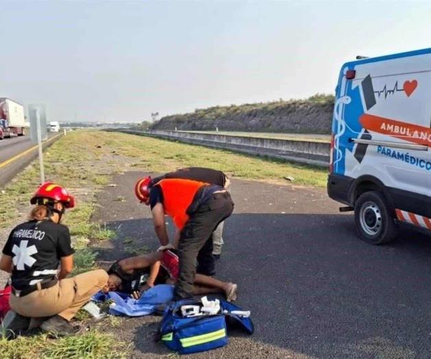 Hombre herido en accidente vial con camión en Pesquería