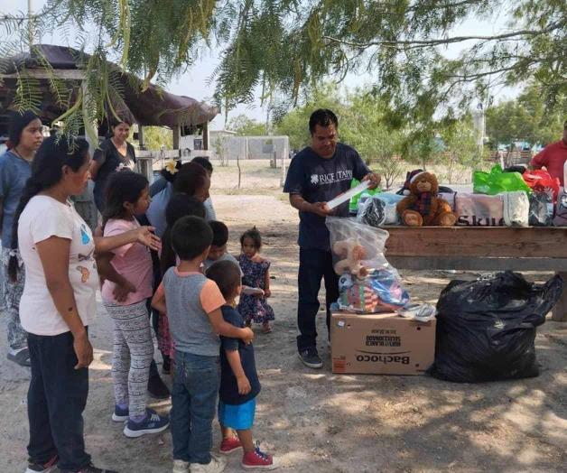 Apoyan a familias con despensas y prendas en el Ejido Buena Vista de Reynosa