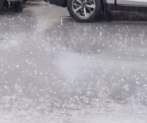 Esta tarde se registraron lluvias fuertes y caída de granizo en el Área Metropolitana de Monterrey.