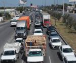 Atora tráfico repavimentación de carretera Reynosa-Río Bravo