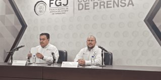 Conferencia de prensa con el fiscal general Irving Barrios Mojica para informar sobre el hallazgo de 5 cuerpos ubicados con características del Grupo Fugitivo, reportados como desaparecidos en Reynosa.
