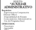 (LOGO) SOLICITA: *AUXILIAR 