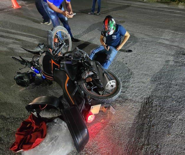 Cae motociclista en carretera 82 Cae motociclista en carretera 82
