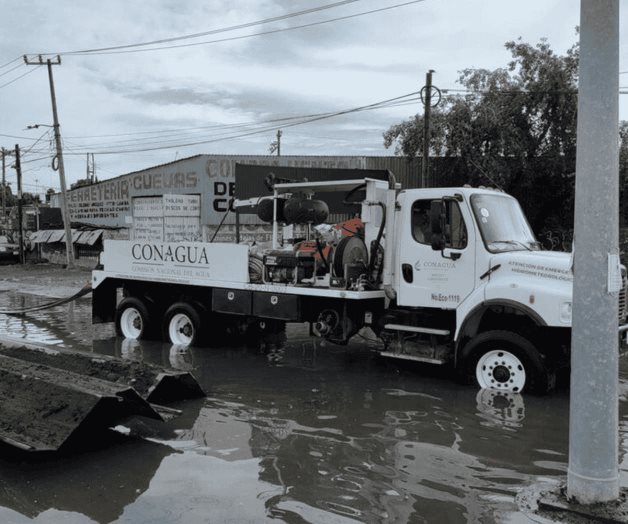 Conagua desaloja m&aacute;s de 11 mil metros c&uacute;bicos de agua en Chalco