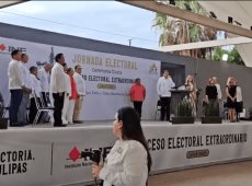 Ceremonia Cívica por el arranque de la jornada electoral para renovar el Poder Judicial de Tamaulipas.