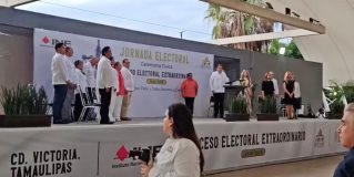Ceremonia Cívica por el arranque de la jornada electoral para renovar el Poder Judicial de Tamaulipas.
