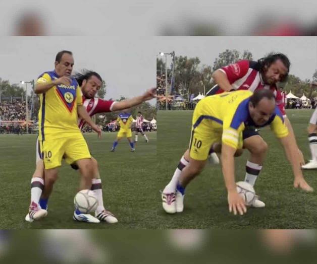 Cuauhtémoc Blanco recibe patada en Clásico de Leyendas Cuauhtémoc Blanco recibe patada en Clásico de Leyendas