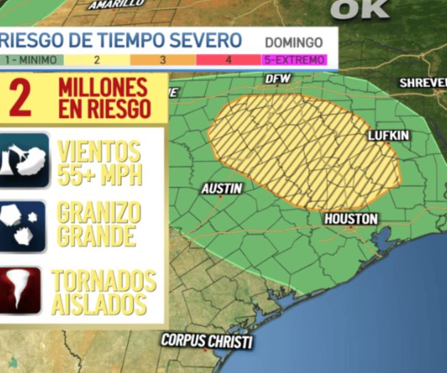 Prevén lluvias para el sureste de Texas