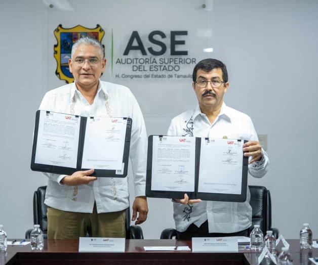 Firman convenio UAT y Auditoría Superior Firman convenio UAT y Auditoría Superior