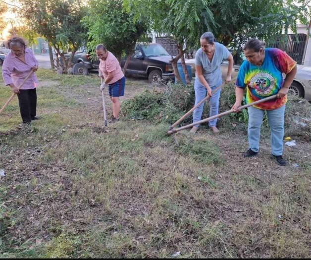 Limpian propios vecinos área verde en abandono