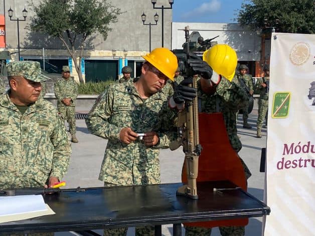 Destruye la SEDENA armas y municiones en Reynosa Destruye la SEDENA armas y municiones en Reynosa