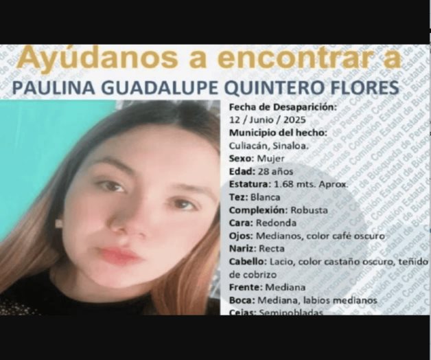 Ficha de b&uacute;squeda activada para encontrar a Paulina Guadalupe