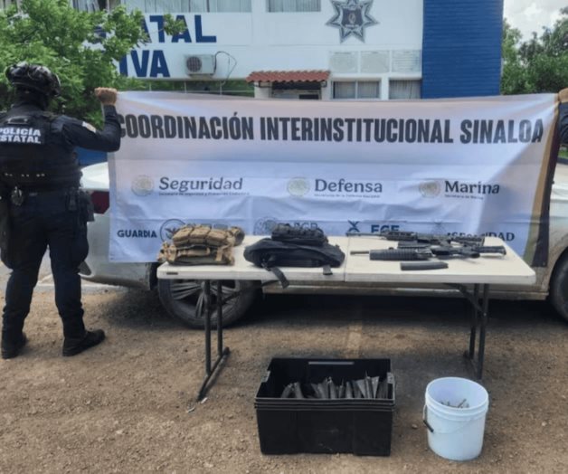 Aseguran explosivos y armas en Sinaloa