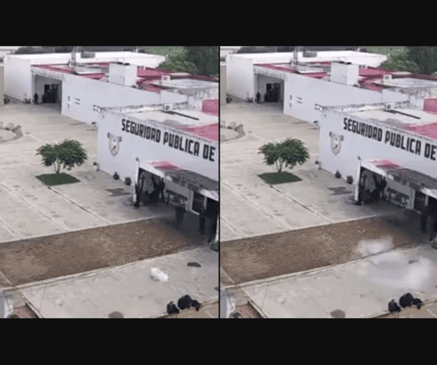 Explosivos lanzados por dron en Seguridad Pública de Uriangato sin heridos