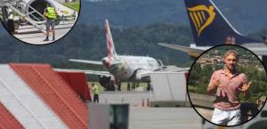 Hombre es succionado por turbina de avión en Italia