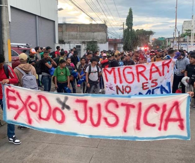Migrantes de diferentes países inician marcha en Chiapas